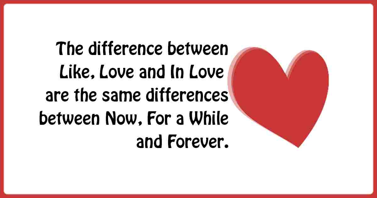 Diffrence between like and love