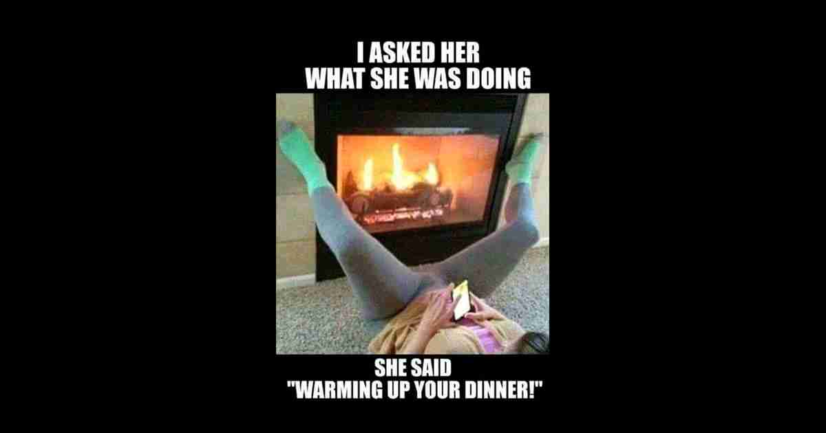 She is warming up dinner