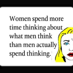 Women spen time thinking