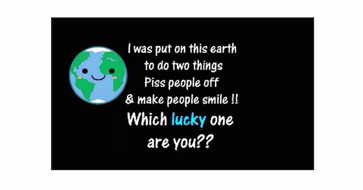 Lucky one funny quote