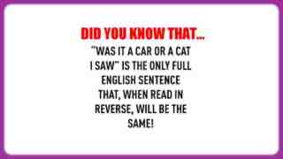 Funny grammar witty language twist. If you read this sentence in reverse, is spelled the same.