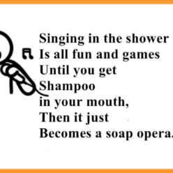 Funny singing in the shower