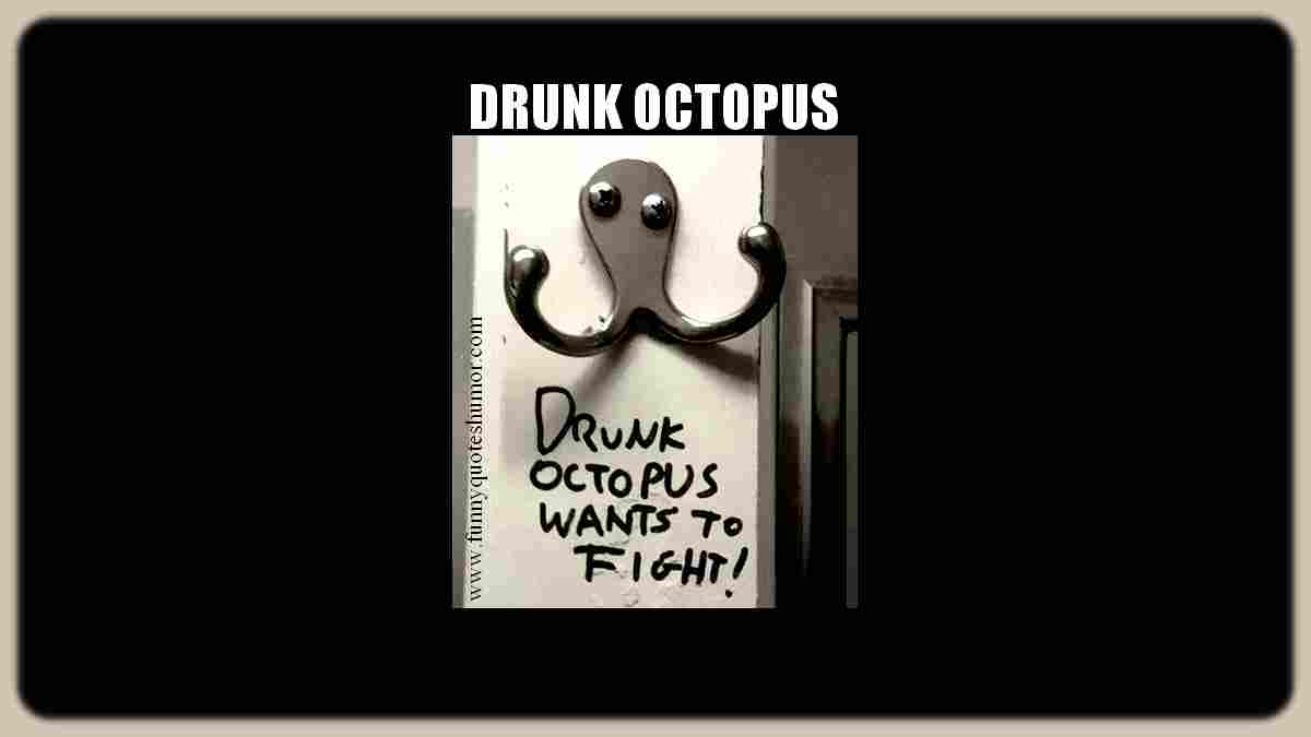 Funny image drunk octopus