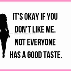 You don't like me? No problem, it's okay if you don't like me because not everyone has good taste!