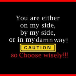 In my way choose wisely saying