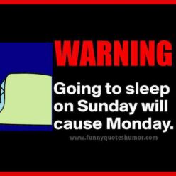 Going to sleep on Sunday will definitely cause Monday!