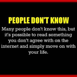 Many people don't know that it's possible to read something on the internet that you don't agree with, and then simply move on with your life!