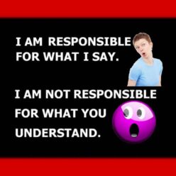 I'm just responsible for what I say, and I'm NOT responsible for what you understand.