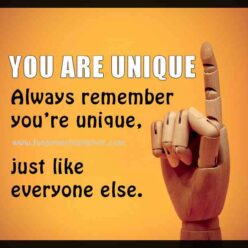 Ricorda sempre che sei unico, proprio come tutti gli altri.